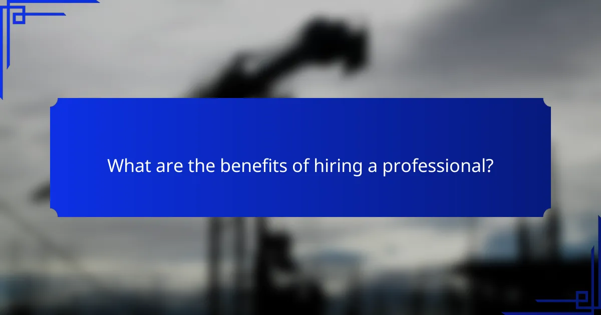 What are the benefits of hiring a professional?
