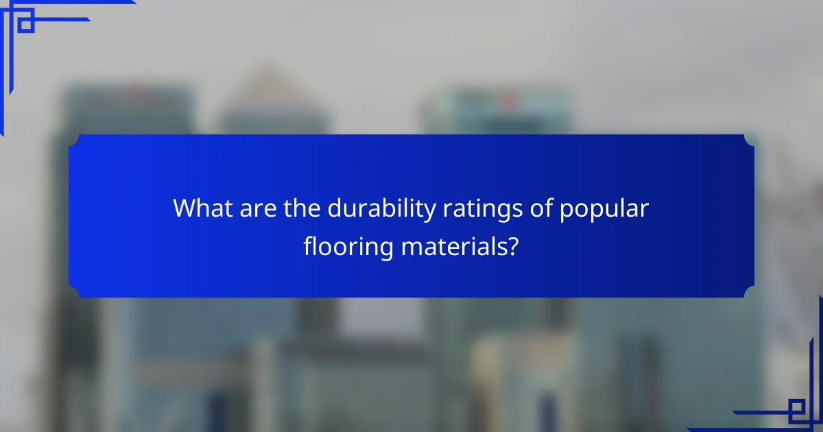 What are the durability ratings of popular flooring materials?