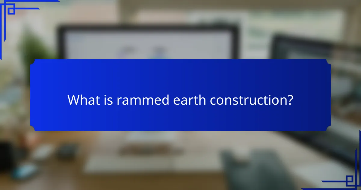 What is rammed earth construction?